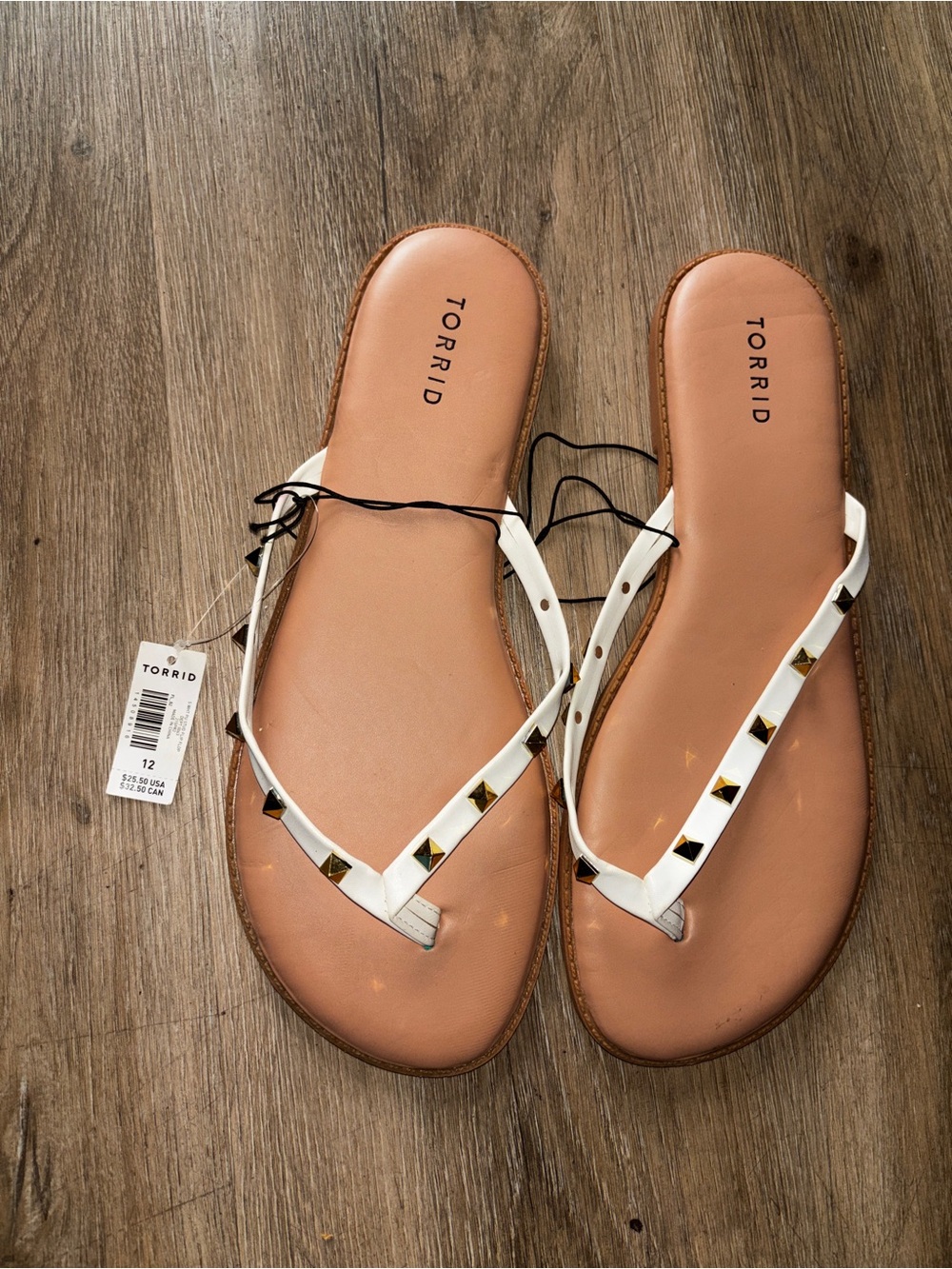 torrid White Studded Flip Flop Sandals